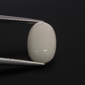 2.37 ct White Coral Stone, Natural Coral in Oval Cabochon Shape for Sale
