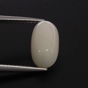 2.85 ct White Coral Stone, Natural Coral in Oval Cabochon Shape for Sale