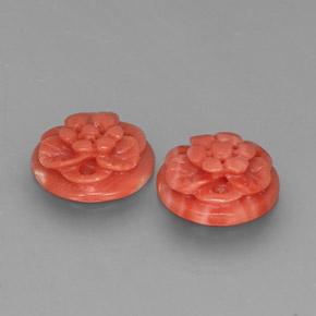 5.74 ct Pink Coral Stone, Natural Coral in Carved Flower Shape for Sale