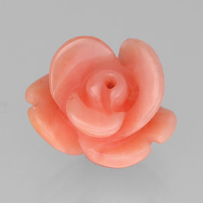 2.94 ct Pink Coral Stone, Natural Coral in Carved Rose with Hole Shape for Sale