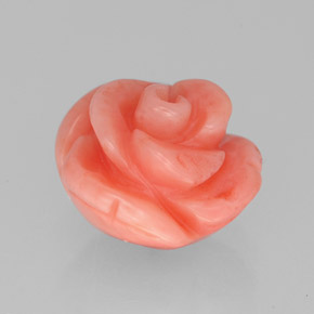 2.84 ct Pink Coral Stone, Natural Coral in Carved Rose with Hole Shape for Sale