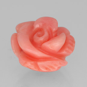 3.61 ct Pink Coral Stone, Natural Coral in Carved Rose with Hole Shape for Sale