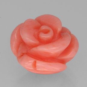 4.44 ct Pink Coral Stone, Natural Coral in Carved Rose with Hole Shape for Sale