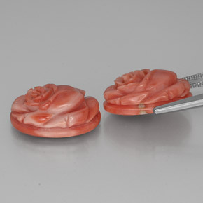 Coral Gemstone in 16 x 12 mm Size for Sale, Coral Stone in Salmon Color
