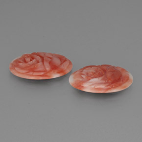 5.09 ctw Bi-color Coral Stones, Natural Coral in Carved Rose Shape for Sale