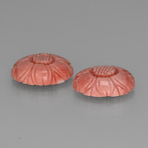 7.80 ctw Red Coral Stones, Natural Coral in Carved Flower Shape for Sale