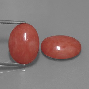 11.67 ct Pink Coral Gemstone, Coral Gem in Oval Cabochon Shape for Sale.