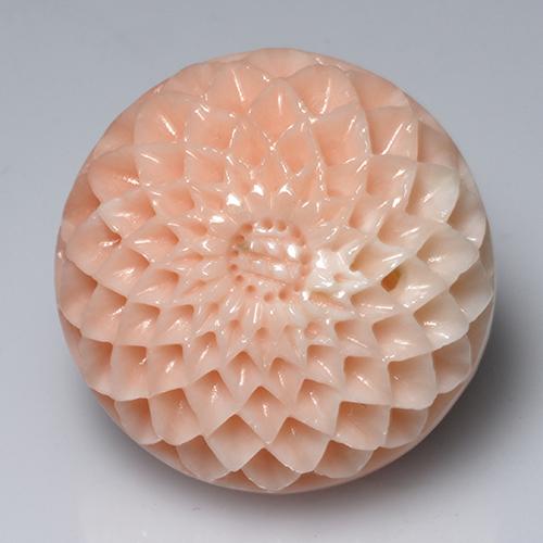 Rosado medio Coral Gema - 34.1ct Tallado de flor (ID: 333532)