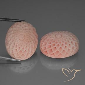 68.24 ct Pink Coral, 23.5 x 19.3 mm Carved From Taiwan, Photo A