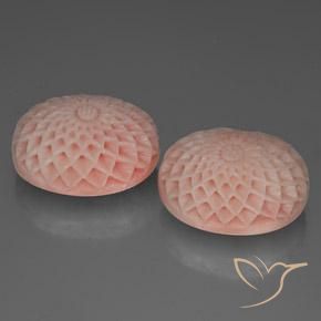 68.24 ctw Pink Coral Stones, Natural Coral in Flower Carving Shape for Sale