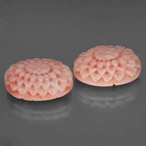 14.16 ct Pink Coral Stone, Natural Coral in Flower Carving Shape for Sale