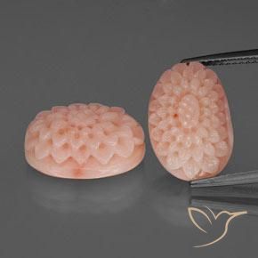 14.42 ct Pink Coral, 15.3 x 10.7 mm Carved From Taiwan, Photo A