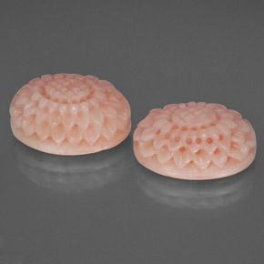 15.32 ctw Pink Coral Stones, Natural Coral in Flower Carving Shape for Sale