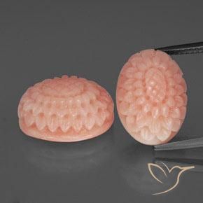 17.76 ct Pink Coral, 15.3 x 11.1 mm Carved From Taiwan, Photo A