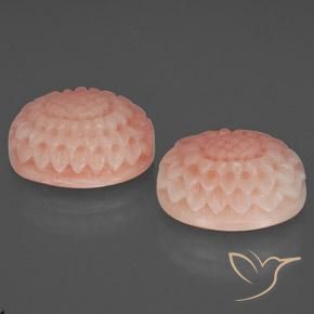 17.76 ctw Pink Coral Stones, Natural Coral in Flower Carving Shape for Sale
