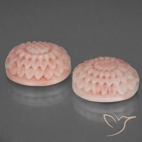 17.46 ctw Pink Coral Stones, Natural Coral in Flower Carving Shape for Sale