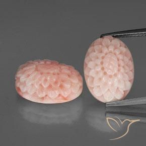 15.99 ct Pink Coral, 15.3 x 11.1 mm Carved From Taiwan, Photo A