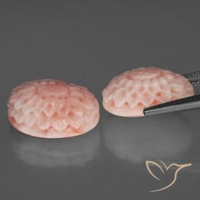 Coral Gemstones in 15.2 x 11 mm Size for Sale, Coral Stones in Blush Pink Color