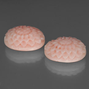 14.43 ct Pink Coral Stone, Natural Coral in Flower Carving Shape for Sale