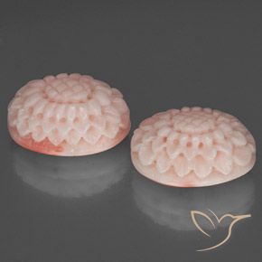 16.70 ctw Pink Coral Stones, Natural Coral in Flower Carving Shape for Sale