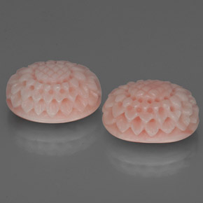 17.41 ctw Pink Coral Stones, Natural Coral in Flower Carving Shape for Sale