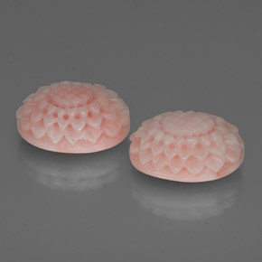 15.90 ct Pink Coral Stone, Natural Coral in Flower Carving Shape for Sale
