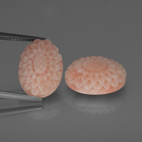 Medium Pink Coral Gem - 7.1ct Flower Carving (ID: 333648)