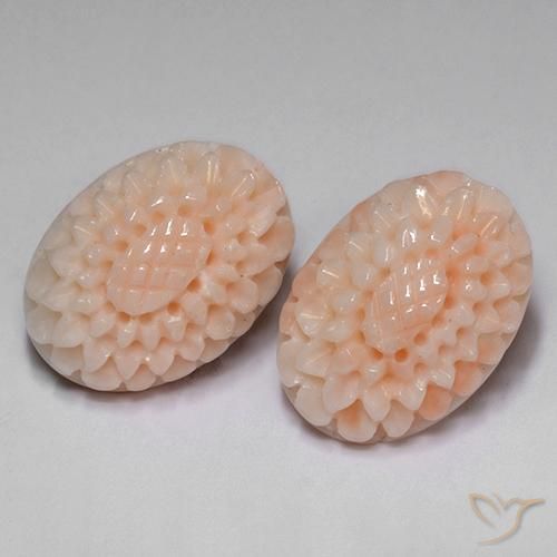 14.65 ct Pink Coral, 15.3 x 11 mm Carved From Taiwan, Photo A
