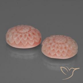 16.80 ctw Pink Coral Stones, Natural Coral in Flower Carving Shape for Sale