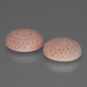 14.19 ctw Pink Coral Stones, Natural Coral in Flower Carving Shape for Sale
