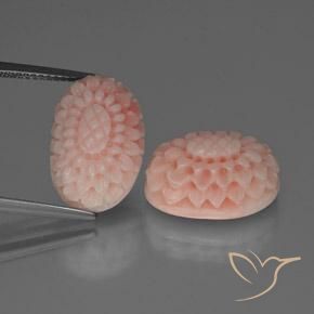16.64 ct Pink Coral, 15.3 x 10.7 mm Carved From Taiwan, Photo A