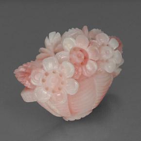 20.18 ct Pink Coral Stone, Natural Coral in Flower Carving Shape for Sale