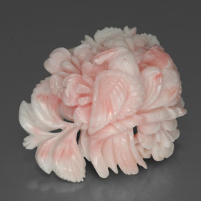 35.76 ct Pink Coral Stone, Natural Coral in Bird Carving Shape for Sale