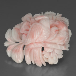 Coral Gemstone in 31.5 x 26.4 mm Size for Sale, Coral Stone in Blush Pink Color