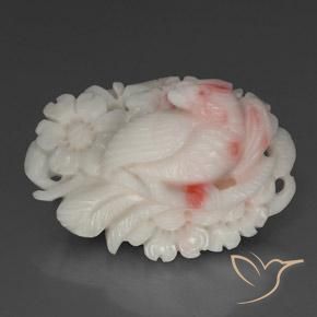 Coral Gemstone in 28.1 x 20.2 mm Size for Sale, Coral Stone in Flamingo Pink Color