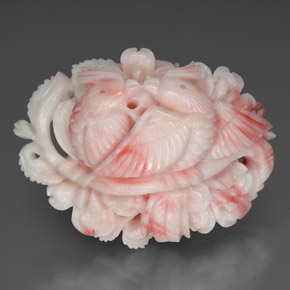 61.71 ct White Coral Gemstone, Coral Gem in Carved Bird Shape for Sale.