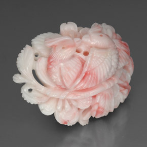 61.71 ct White Coral Stone, Natural Coral in Carved Bird Shape for Sale