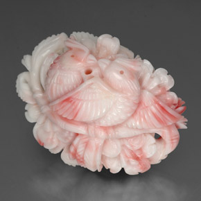 Coral Gemstone in 36.4 x 26.6 mm Size for Sale, Coral Stone in Salmon White Color