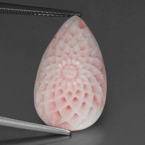 13.69 ct Pink Coral Gemstone, Coral Gem in Flower Carving Shape for Sale.