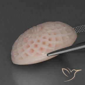 Coral Gemstone in 21.7 x 15 mm Size for Sale, Coral Stone in Medium-Light Pink Color