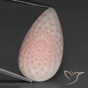 Corail Rose flower carving 25,3x14,6 mm Taïwan, poids de 21,17 ct, pierre gemme naturelle Non traité de pureté Opaque , 1 pièce de corail, couleur : Rose clair, dureté de Mohs de 3 à 4, Photo A