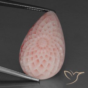 21.55 ct Pink Coral, 24.7 x 15.4 mm Carved From Taiwan, Photo A