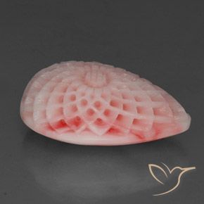 21.55 ct Pink Coral Stone, Natural Coral in Flower Carving Shape for Sale