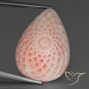 28.43 ct Pink Coral, 25.3 x 18.2 mm Carved From Taiwan, Photo A