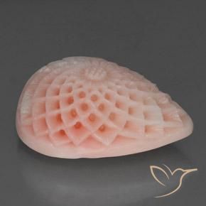 28.43 ct Pink Coral Stone, Natural Coral in Flower Carving Shape for Sale