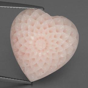 20.46 ct Pink Coral Gemstone, Coral Gem in Flower Carving Shape for Sale.