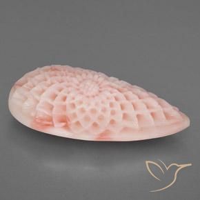 21.12 ct Pink Coral Stone, Natural Coral in Flower Carving Shape for Sale