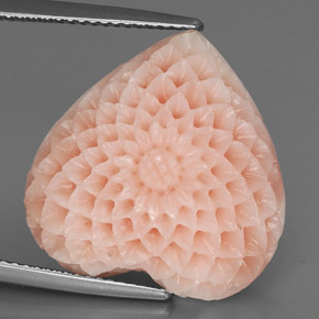 22.67 ct Pink Coral Stone, Natural Coral in Carved Heart Shape for Sale