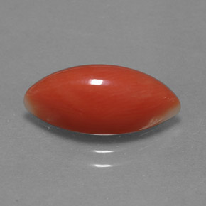 3.54 ct Pink Coral Stone, Natural Coral in Marquise Cabochon Shape for Sale