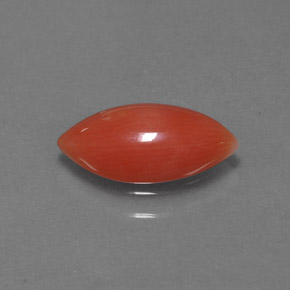 1.27 ct Pink Coral Stone, Natural Coral in Marquise Cabochon Shape for Sale
